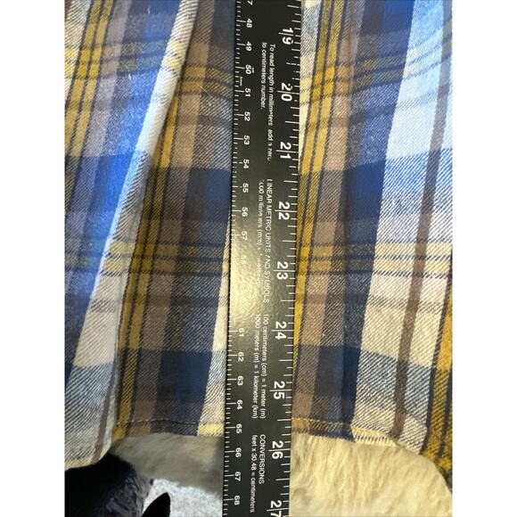 POL Oversized Plaid Patchwork Shirt Stud Detail Tab Sleeve Button Down M - Picture 9 of 10